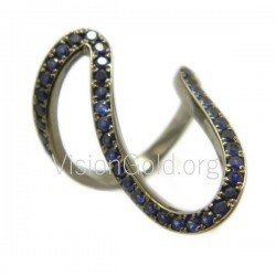 Современное женское модное золотое кольцо K9 925 Silver с цирконовыми камнями 0337