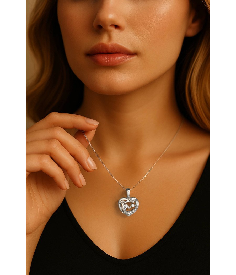 Sweet Mom and Baby Pendant Necklace 0765