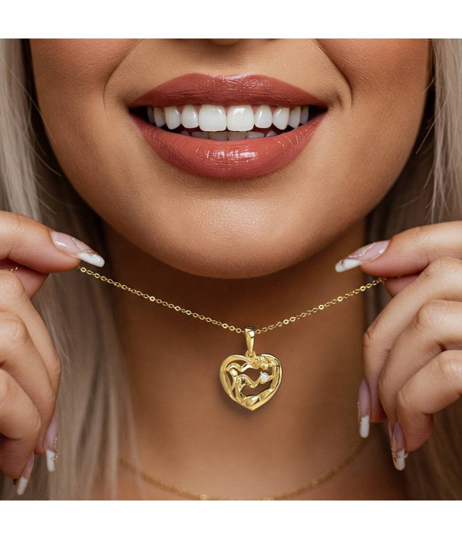 Sweet Mom and Baby Pendant Necklace 0765