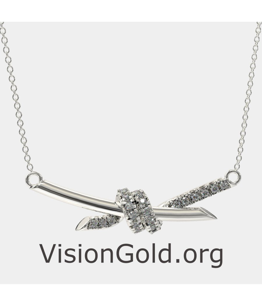 Collier argenté à nœuds infinis pour femmes 0852L