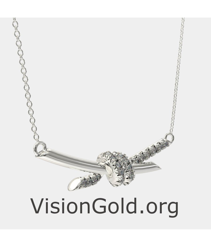 Collier argenté à nœuds infinis pour femmes 0852L