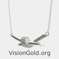 Collier argenté à nœuds infinis pour femmes 0852L