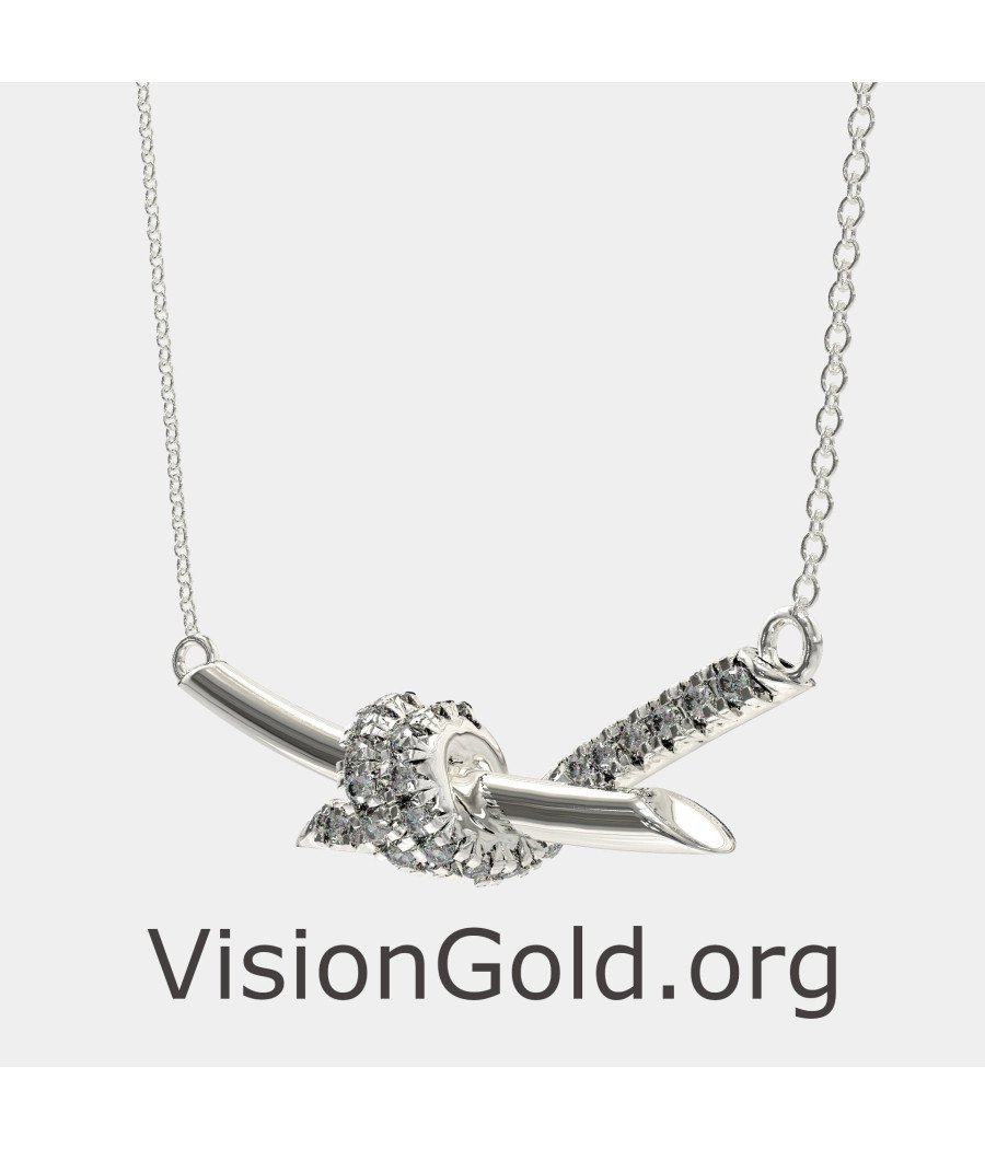 Collier argenté à nœuds infinis pour femmes 0852L