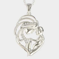 Collar de Plata Mamá y Bebé Regalo Ideal para la Nueva Mamá