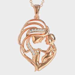 Collar Mamá y Niño en Oro Rosa 0668R