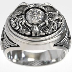 Antiker Medusa Silber Ring 0282