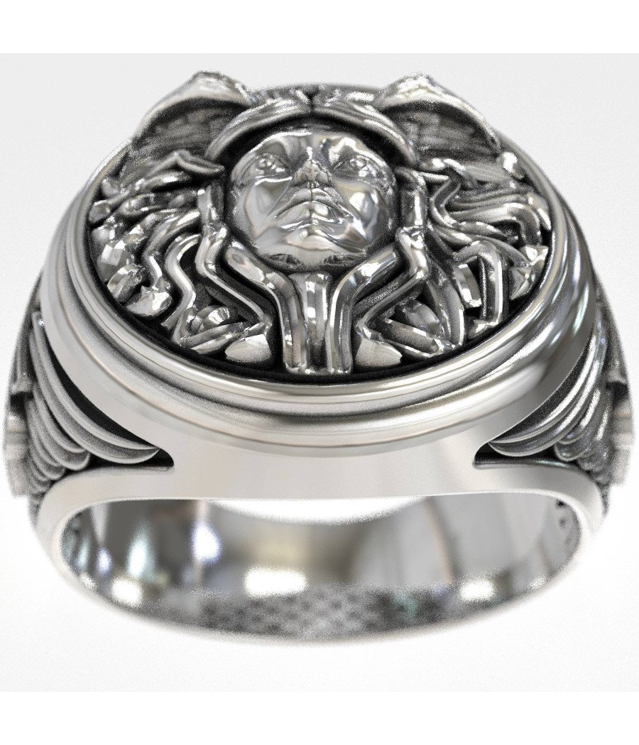 Antiker Medusa Silber Ring 0282