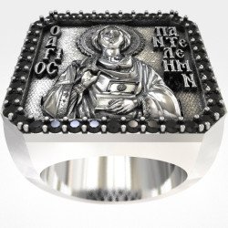 Anillo ortodoxo para hombre "Todopoderoso" - San Panteleimon