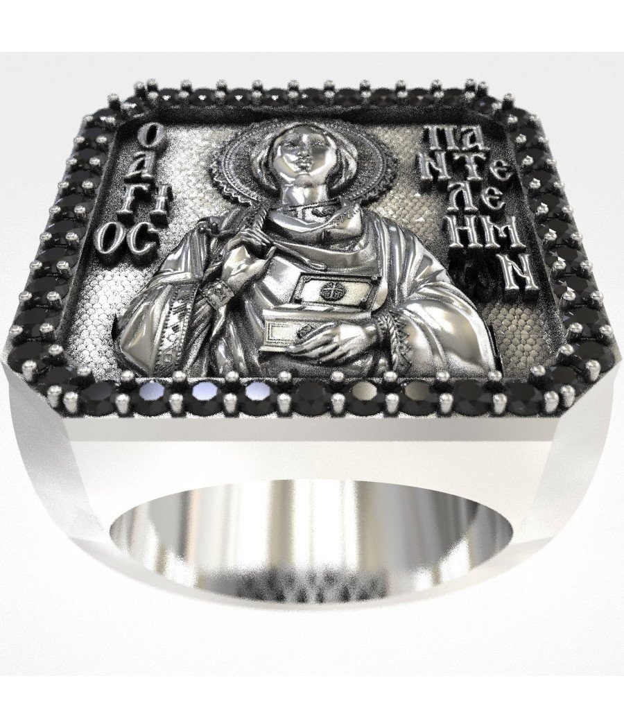 Anillo ortodoxo para hombre "Todopoderoso" - San Panteleimon