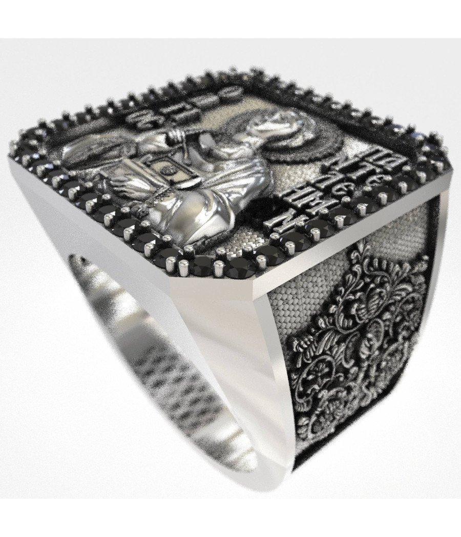 Bague orthodoxe pour homme "Tout-Puissant" - Saint Panteleimon
