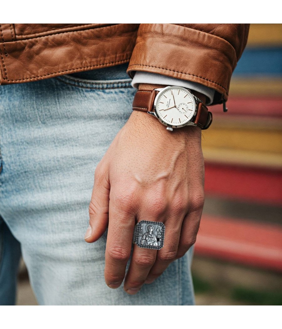 Bague orthodoxe pour homme "Tout-Puissant" - Saint Panteleimon