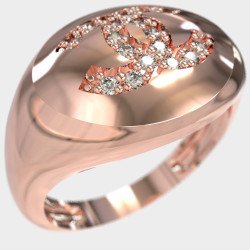 Romantischer Rose Chevalier Siegelring 0602R