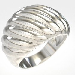 Elegante Anillo Croissant de Plata 1010L