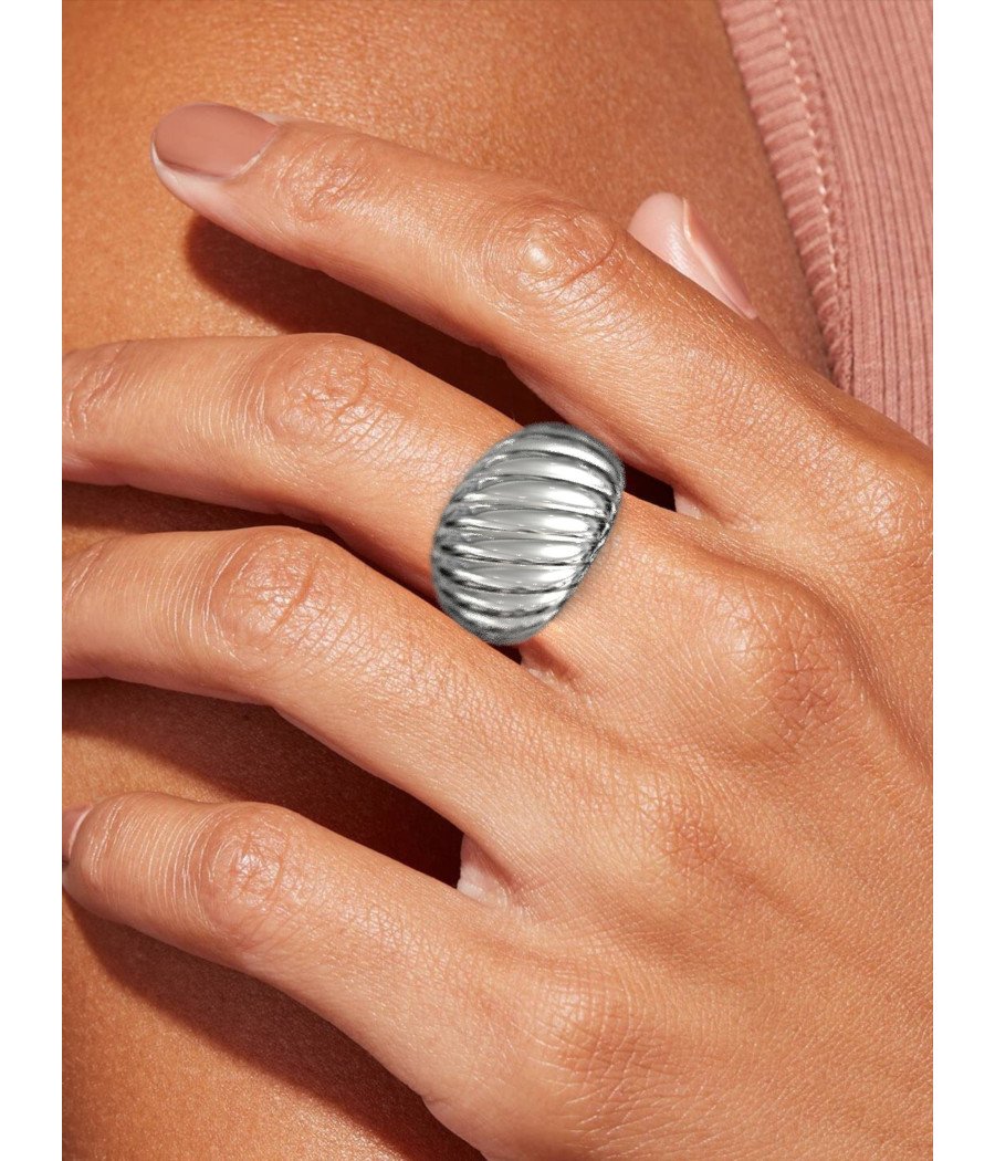 Eleganter Silber Croissant Ring 1010L