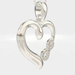 Elegante Collar Corazón Infinito Plata 0745L