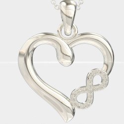 Elegante Collar Corazón Infinito Plata 0745L