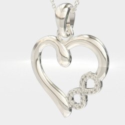 Elegante Collar Corazón Infinito Plata 0745L