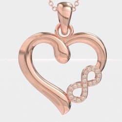Collar Corazón Infinito Oro Rosa Con Circonitas 0745R