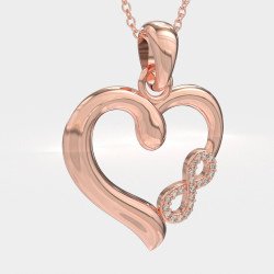 Collar Corazón Infinito Oro Rosa Con Circonitas 0745R