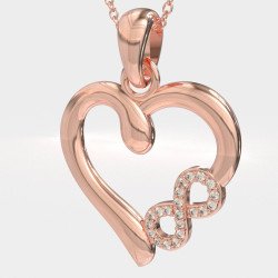 Rose Gold Unendlichkeit Herz Halskette mit Zirkonen 0745R