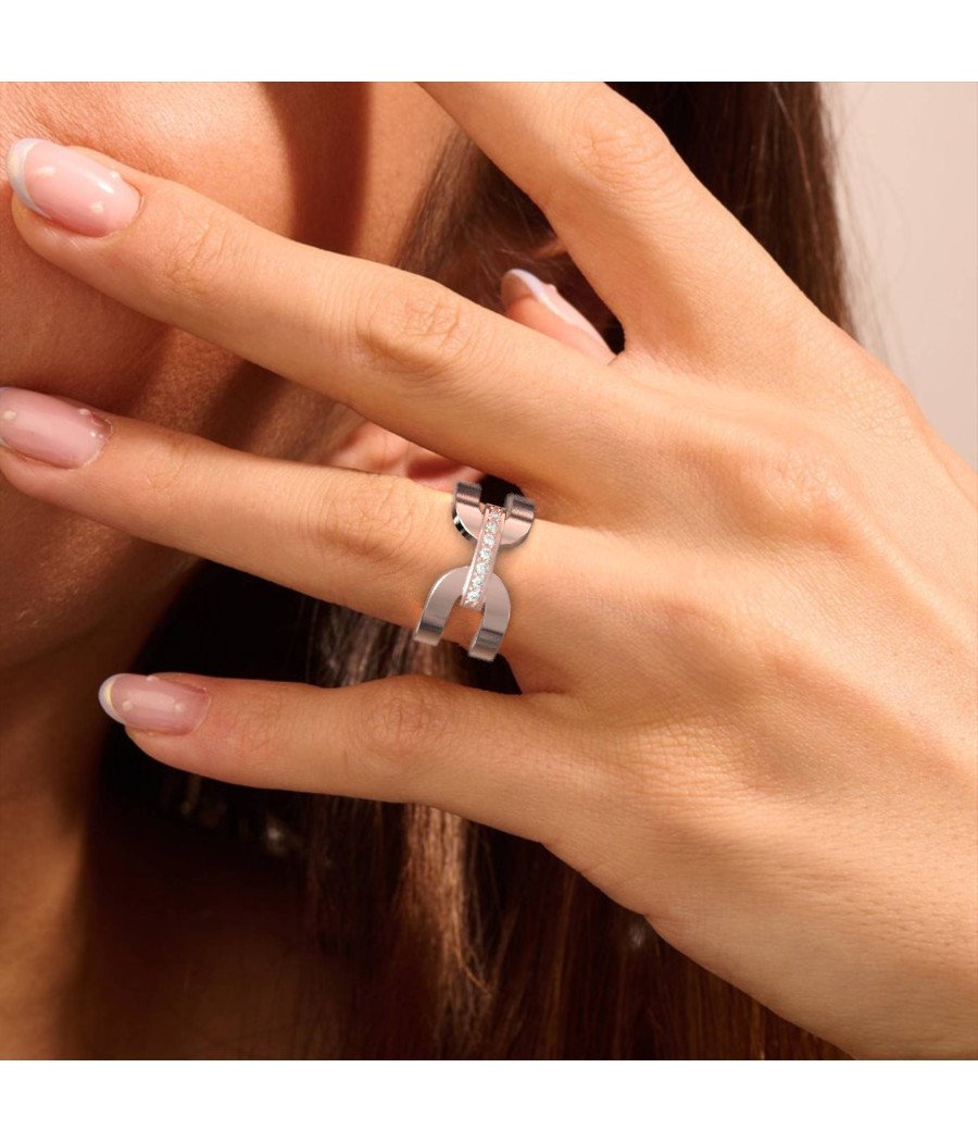 Anillo Chevalier Oro Rosa Plata 0469R