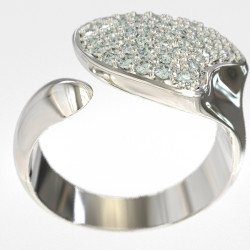 Elegant Women's Silver Chevalier Heart Ring 1451L