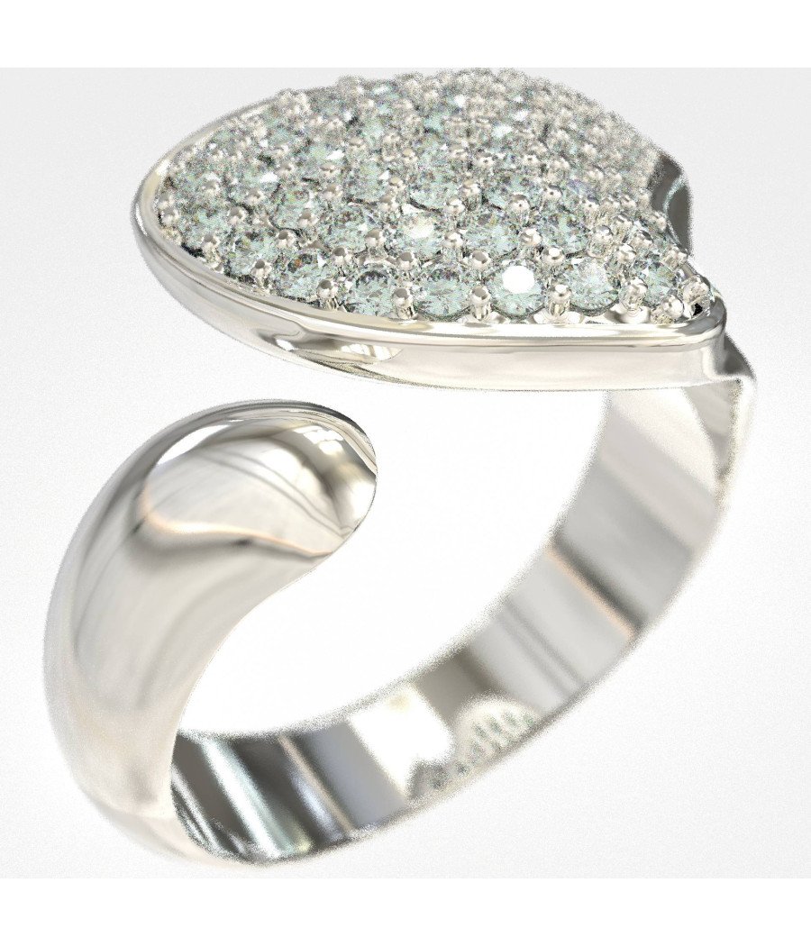 💎 Chevalier Bague coeur en argent pour femme Zircons blancs