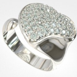 Elegant Women's Silver Chevalier Heart Ring 1451L