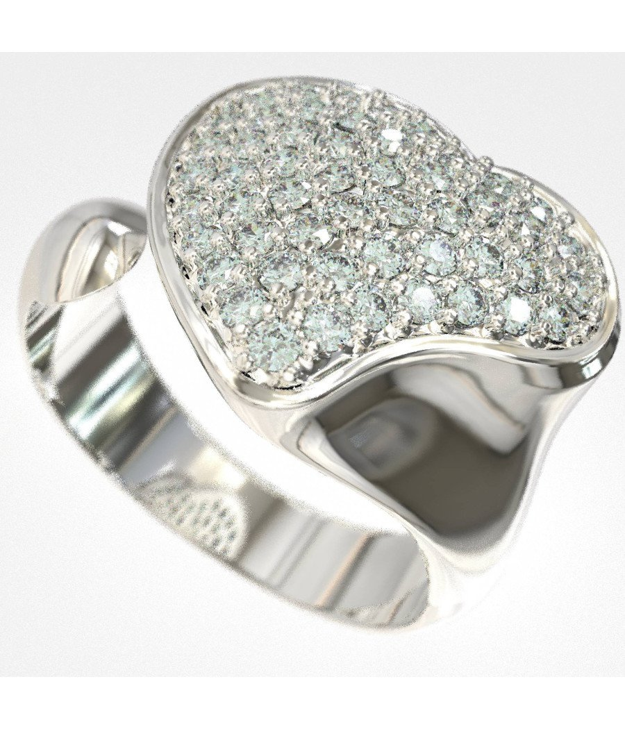 Elegant Women's Silver Chevalier Heart Ring 1451L