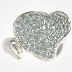Elegant Women's Silver Chevalier Heart Ring 1451L