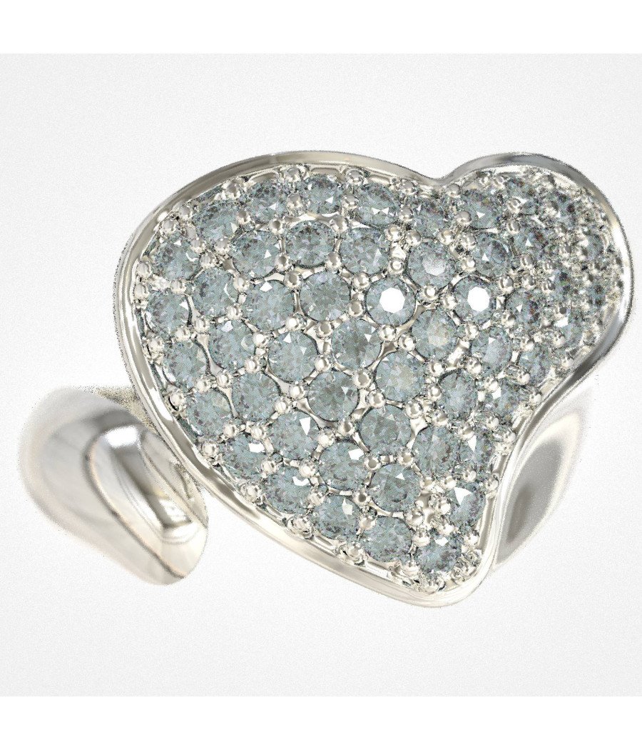 Elegant Women's Silver Chevalier Heart Ring 1451L