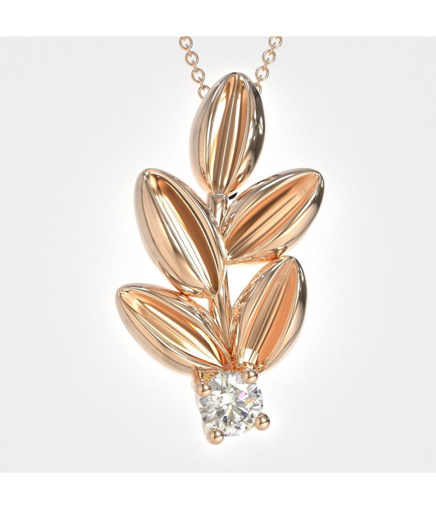 Collier à breloques romantique avec pendentif en forme d'olive