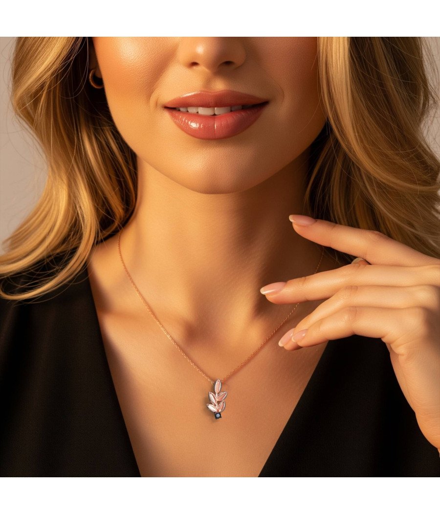 Collier à breloques romantique avec pendentif en forme d'olive