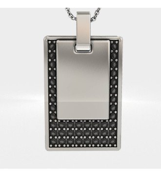 Collier personnalisé pour hommes avec pierres noires 0527M