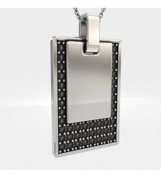 Collier personnalisé pour hommes avec pierres noires 0527M