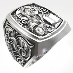 Signet bague Jésus Christ Amulette de la foi et de l'amour 0204