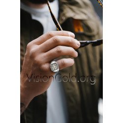 Φυλαχτο Ανδρικο Δαχτυλιδι Ιησους Χριστος Νικα 0330