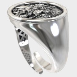 Ασημένιο Δαχτυλίδι Αγιος Γεώργιος 0463