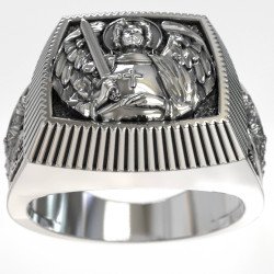 Religious Saint Michael the Archangel Signet Ring 0528