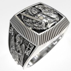 Religious Saint Michael the Archangel Signet Ring 0528