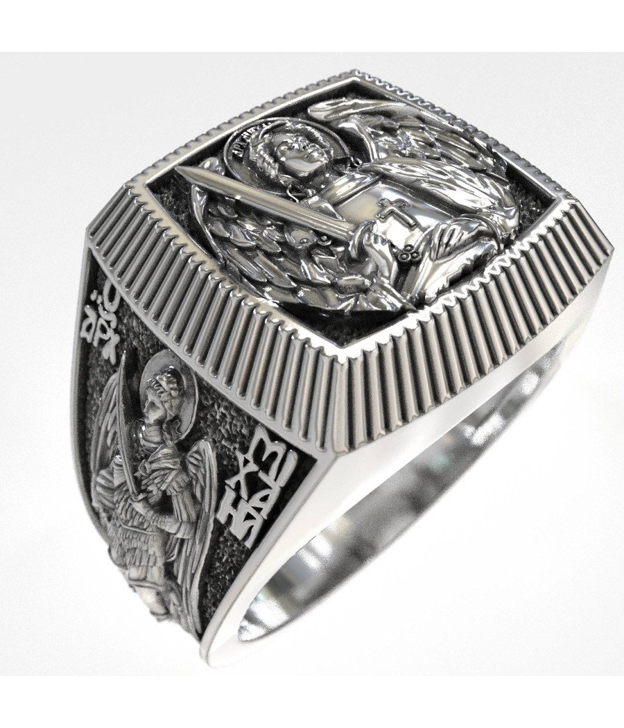 Religious Saint Michael the Archangel Signet Ring 0528