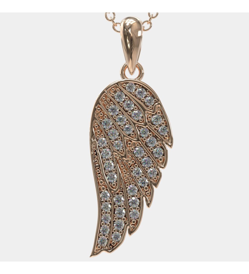 Collier d'ailes d'ange en or rose 0868R