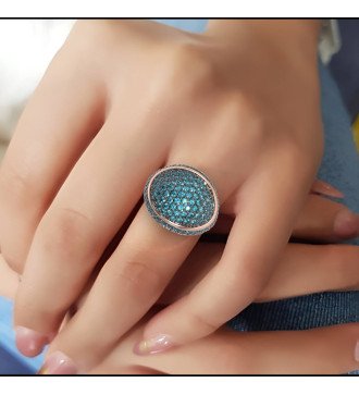 Mode Bold Zirkon Sterling Silber Ring 0338MP