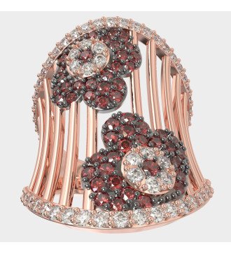 Elegance Silber Damen Blume Ring 0191KP