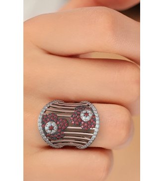 Elegance Silver Women's Flower Ring 0191KP
