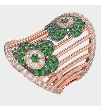 Elegant Ring For Women With Green Stones 0191PP