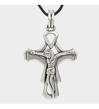 Cruz de plata vintage para hombre 0041