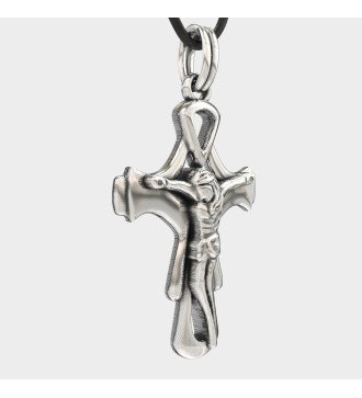 Cruz de plata vintage para hombre 0041