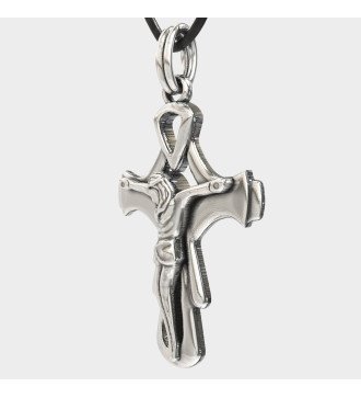 Cruz de plata vintage para hombre 0041