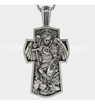 Croix en argent de l'Archange Michael 0143